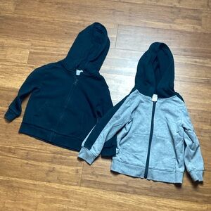 Bundle Lot 2 Zip Up Hoodies Hooded Sweatshirt 4T